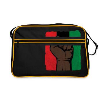 Black Power First-Black History-Black Lives Matter - Retro Tasche - Schwarz/Gold - Vorne