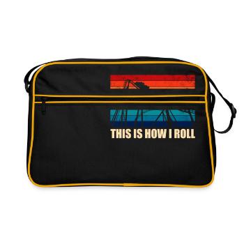 Roller coaster roller coaster amusement park rollercoast - Retro Bag - black/gold - Front