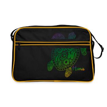 Tortue d'Hawaï - Sac Retro - noir/or - Devant