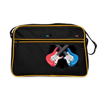 Musik Lieder Gitarre - Retro Tasche - Schwarz/Gold - Vorne