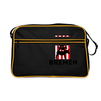 Bremer Stadtmusikanten Flagge - Retro Tasche - Schwarz/Gold - Vorne