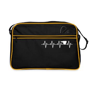 Ligne de coeur de ligne de mouche de pêche à la mouche - Sac Retro - noir/or - Devant