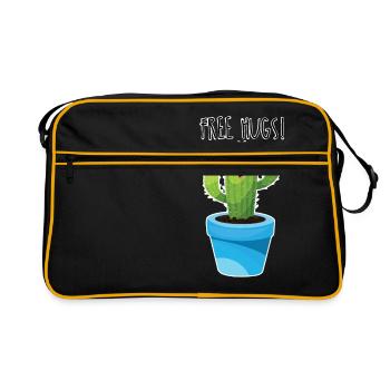 câlins gratuits cactus câlin drôle cadeau câlin moi - Sac Retro - noir/or - Devant