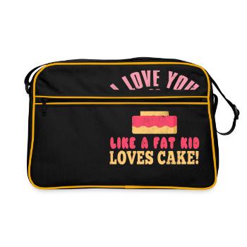 Je t'aime comme un gros gamin aime le gâteau - Sac Retro - noir/or - Devant