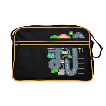 Chemise de tapis de jeu de voiture pour papa - Sac Retro - noir/or - Devant