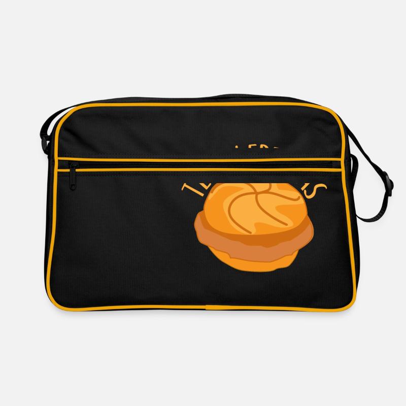 Team Leberkas Leberkäse in Semmel - Retro Tasche - Schwarz/Gold