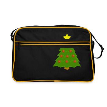 Basketball Christmas Tree Design Sports Lover - Retro Tasche - Schwarz/Gold - Vorne