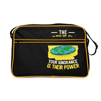 The Earth Is Flat Your Ignorance Is Their Power - Sac Retro - noir/or - Devant