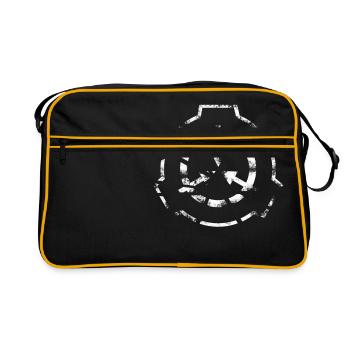 SCP Foundation symbol-cracked crossed symbol - Retro Bag - black/gold - Front