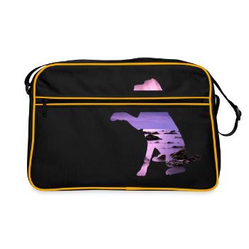 labrador paysage brouillard pilates méditation gratuit - Sac Retro - noir/or - Devant