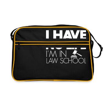 Je n'ai pas de vie, je suis à la faculté de droit - Sac Retro - noir/or - Devant