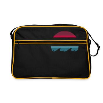 Vagues pastel - Sac Retro - noir/or - Devant