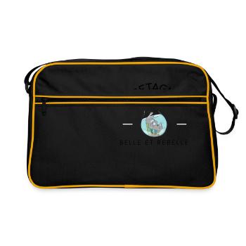 Bretagne bretonne - bzh - belle rebelle - femmebzh - Sac Retro - noir/or - Devant