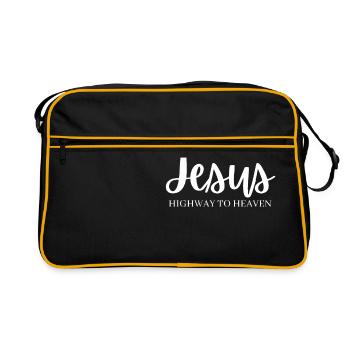 Jésus Route vers le Ciel Cadeau - Sac Retro - noir/or - Devant