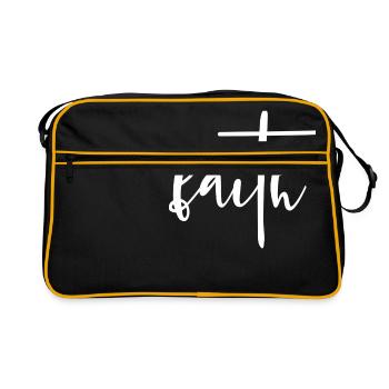 Glaube religiös - Retro Tasche - Schwarz/Gold - Vorne