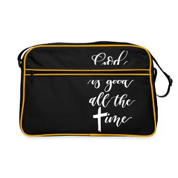 Gott ist die ganze Zeit gut Religiöser Christ - Retro Tasche - Schwarz/Gold - Vorne