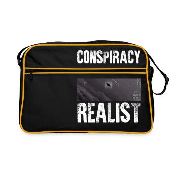 Conspiracy Realist Spaceship UFO Alien Theories Fu - Sac Retro - noir/or - Devant