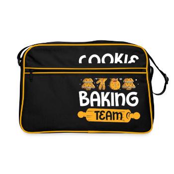 Back Team Bakers Christmas Cookie Baking Gingerbread - Retro Bag - black/gold - Front