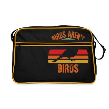 Les oiseaux ne sont pas des oiseaux Théorie du complot d'observation des oiseaux - Sac Retro - noir/or - Devant