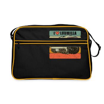 Diesellok BR132 Ludmilla - Retro Tasche - Schwarz/Gold - Vorne
