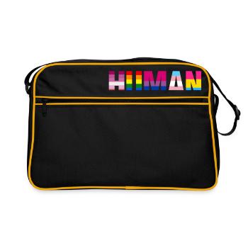 LGBtT Gleichstellung der Geschlechter Gay Pride Menschenrechte Spaß G. - Retro Tasche - Schwarz/Gold - Vorne