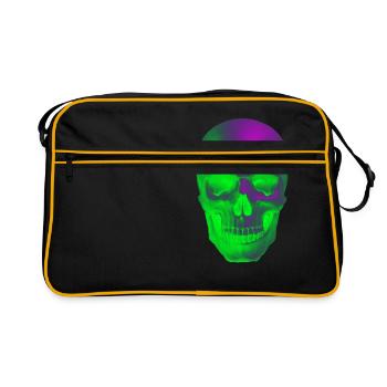 crâne grunge néon parti soleil tendance style esthétique - Sac Retro - noir/or - Devant