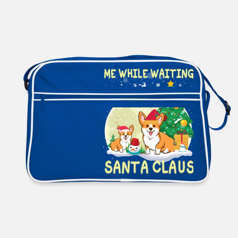 Corgi me while waiting for Santa Claus Retro Bag