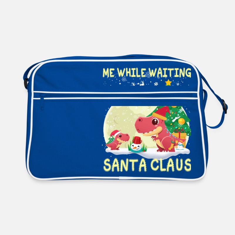 T rex me while waiting for Santa Claus Retro Bag