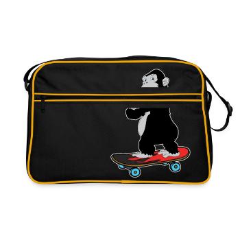 Skateboard inline skating sport monkey - Retro Bag - black/gold - Front