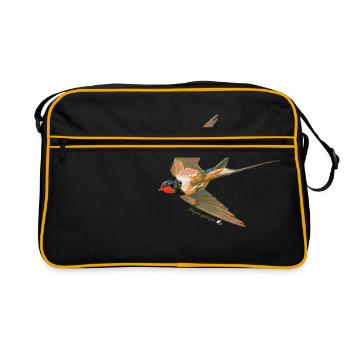 Avaler illustration avec inscription - Sac Retro - noir/or - Devant