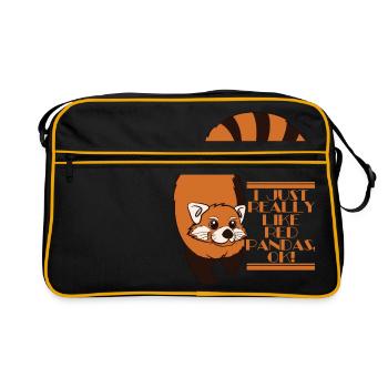 Red Panda - J'aime vraiment les pandas rouges, ok! - Sac Retro - noir/or - Devant