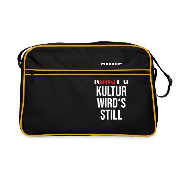 Ohne Kunst und Kultur wird es still 2020 - Retro Tasche - Schwarz/Gold - Vorne