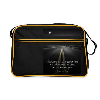 Vincent Van Gogh - Normalität ist wie eine asphaltierte Straße - Retro Tasche - Schwarz/Gold - Vorne