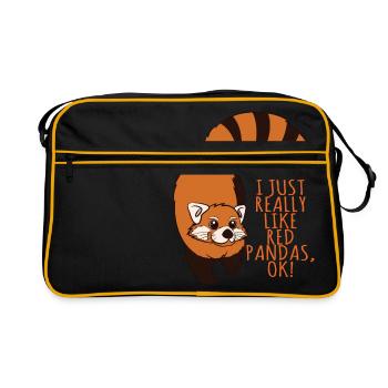 I Just Really Like Red Pandas, Ok! - Retro Bag - black/gold - Front
