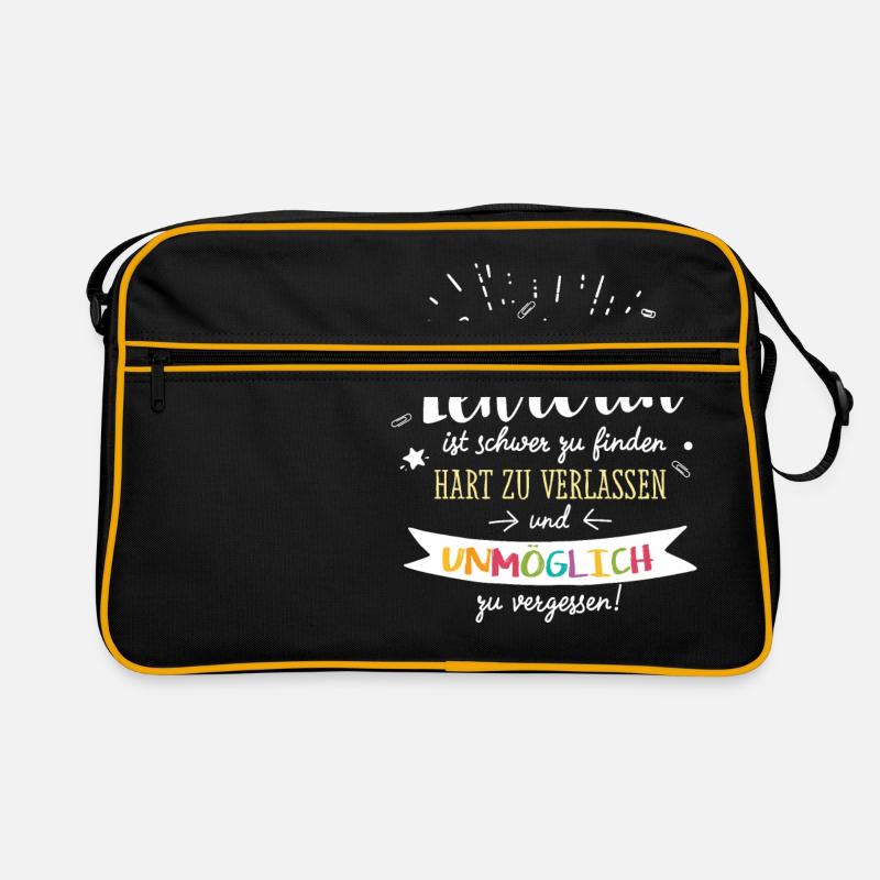 Großartige Lehrerin Spruch Abschied Geschenk - Retro Tasche - Schwarz/Gold