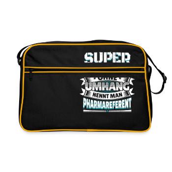 Superheld Spruch Held Pharmareferent Geschenk - Retro Tasche - Schwarz/Gold - Vorne