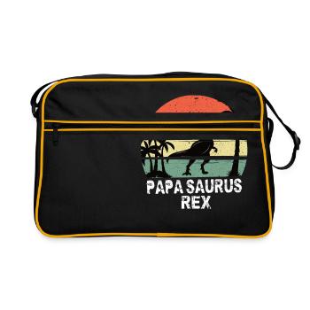 Papa Saurus Rex - Retro Bag - black/gold - Front