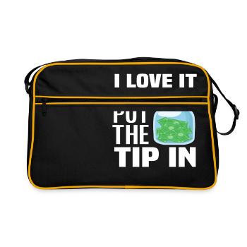 Barkeeper Trinkgeld Kellner Geschenk - Retro Tasche - Schwarz/Gold - Vorne