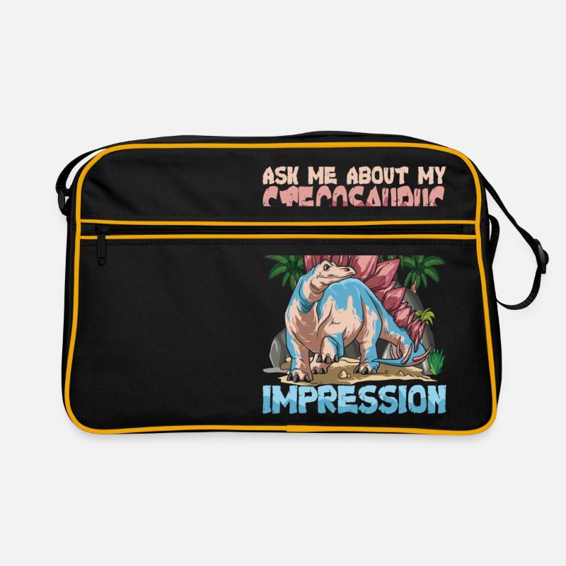 Ask Me About My Stegosaurus Impression Retro Tasche