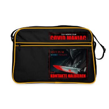 Wear mask & halve contacts they said - Retro Bag - black/gold - Front