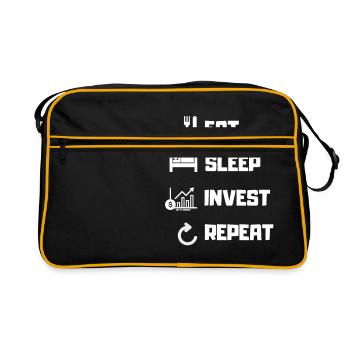 Manger dormir Investir Répéter - Sac Retro - noir/or - Devant
