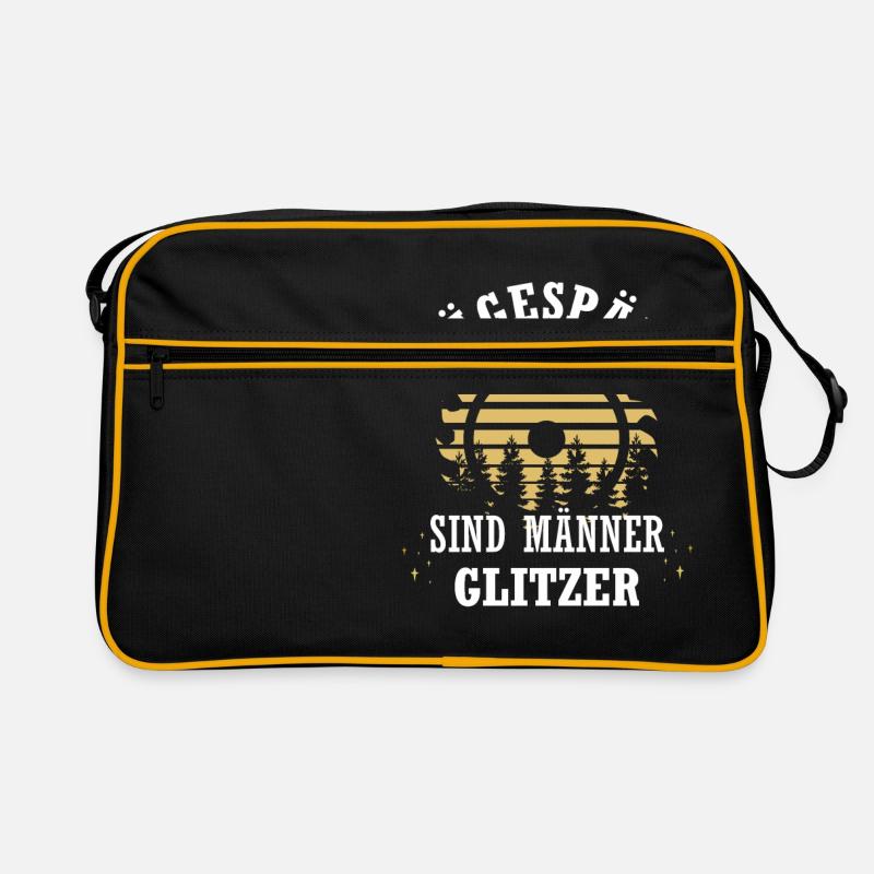 Holzfäller Sägespäne sind Männer Glitzer - Retro Tasche - Schwarz/Gold