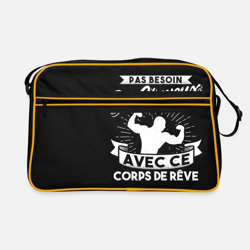 Pas besoin de cheveux avec ce corps de rêve - Sac Retro - noir/or