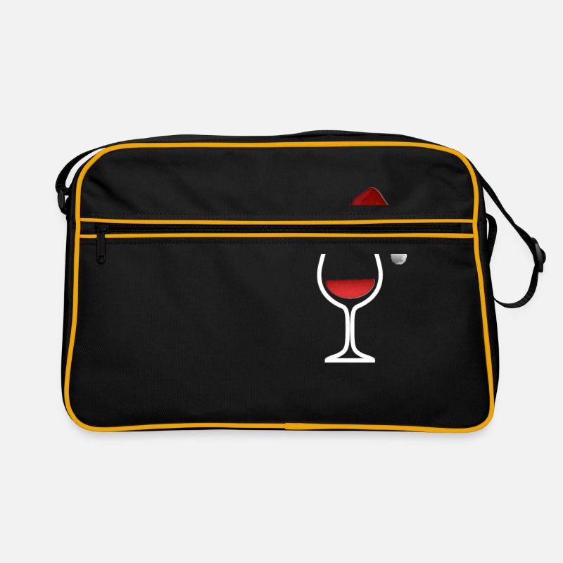 Weinglas mit Weihnachtsmütze Retro Tasche