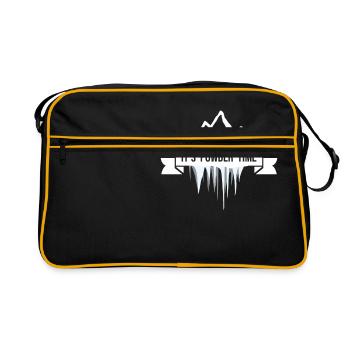 C’EST L’HEURE DE LA POUDREUSE - Ski Snowboard Freeride - Sac Retro - noir/or - Devant