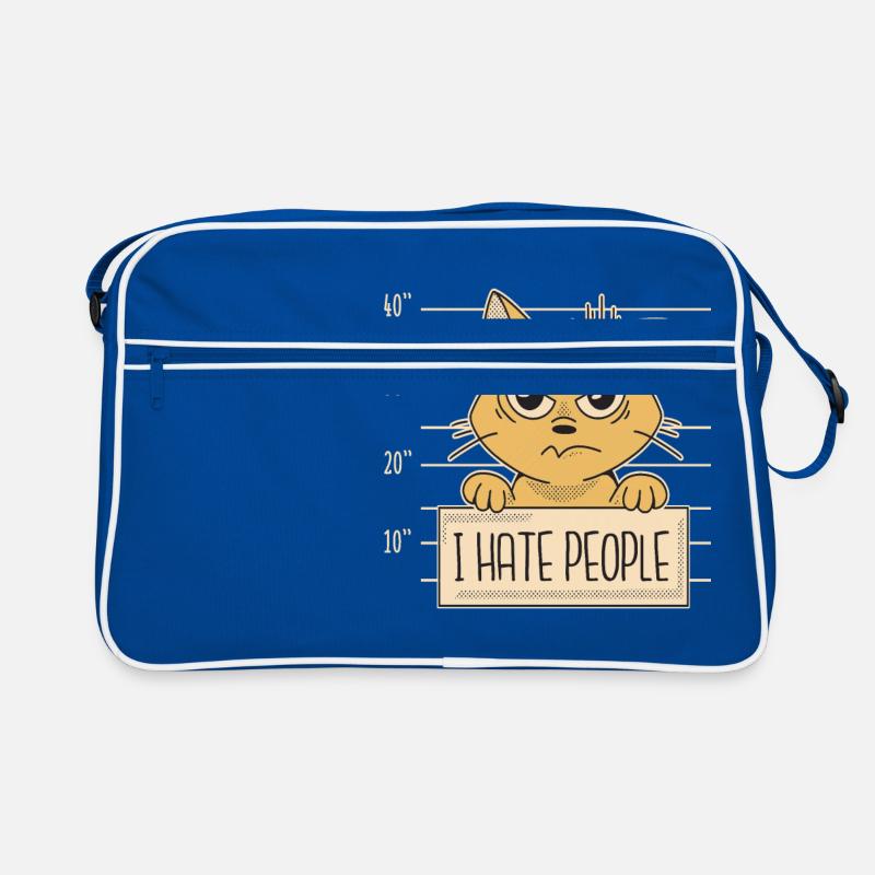 Katze I Hate People Ich hasse Menschen Retro Tasche