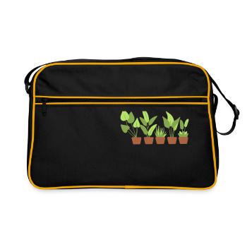 Plants green plants - Retro Bag - black/gold - Front