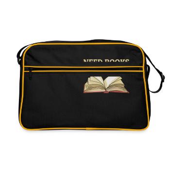 Bücher lesen Buch - Retro Tasche - Schwarz/Gold - Vorne