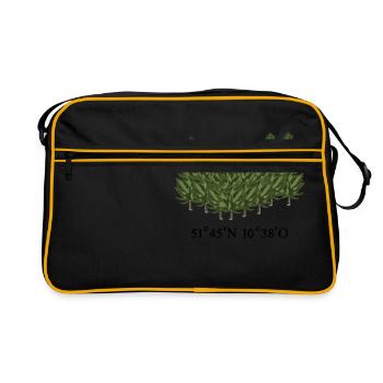 Harz Koordinaten - Retro Tasche - Schwarz/Gold - Vorne