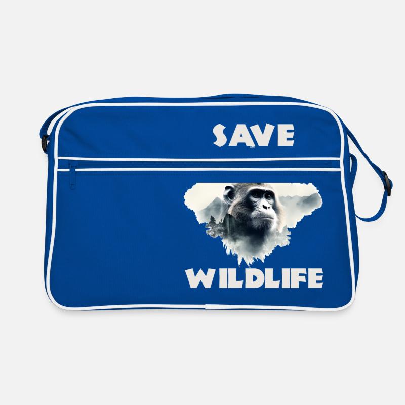 Save wildlife chimpanzee Retro Bag